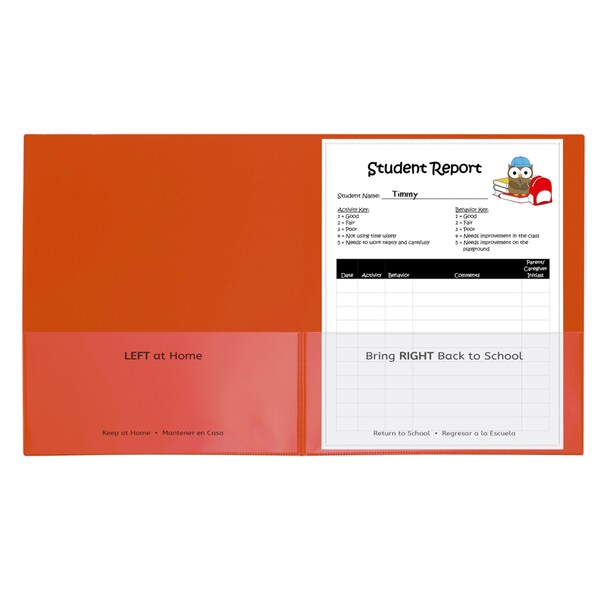 C-Line Products Classroom Connector School-To-Home Folders, Orange, PK25 32002 - main